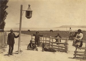 Lake Taupo - vanaf Tapuaharuru, ca. 1886 door Burton Brothers Studio